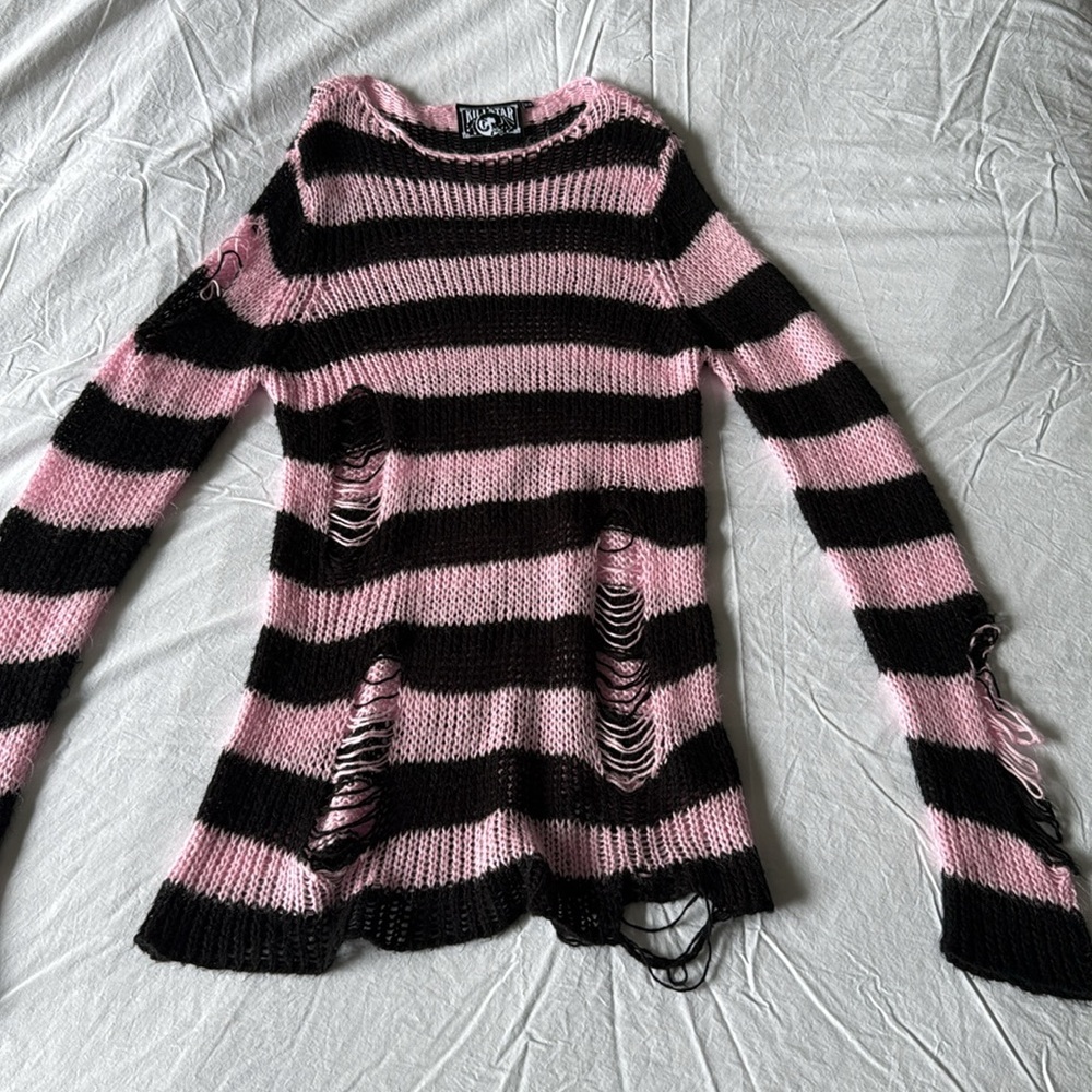 KillStar Distressed Sweater - Bad Blossoms